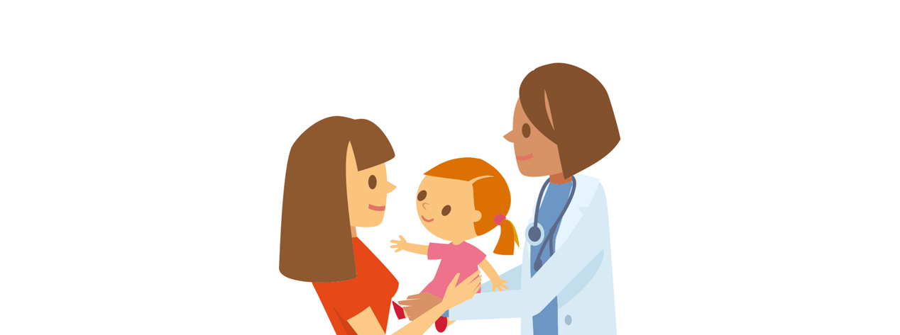 Mutter mit Tochter bei der Kinderärztin