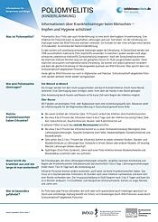 Vorschau des Erregersteckbriefs "Poliomyelitis (Kinderlähmung)"