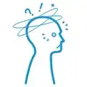 Icon, das jemanden darstellt, der verwirrt und desorientiert ist