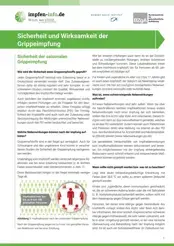 Vorschau Merkbatt Sicherheit und Wirksamkeit der Grippeimpfung