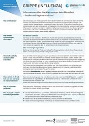 Vorschaubild des Grippe (Influenza)-Erregersteckbriefs