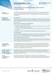 Image d'aperçu de la fiche signalétique des agents pathogènes de la salmonelle