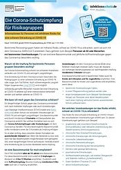 Merkblatt Corona-Schutzimpfung für Risikogruppen