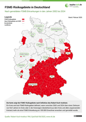 Übersichtskarte der FSME-Risikogebiete 2025