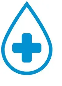 Piktogramm: Blutstropfen mit dem Kreuz der Apotheken