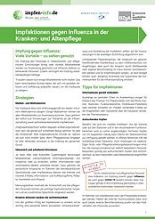 Vorschau Merkblatt Impfaktionen gegen Influenza