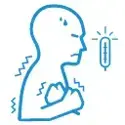 Icon, das jemanden darstellt, der Fieber und Schüttelfrost hat