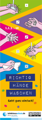 Vorschau des Aufklebers "Richtig Hände waschen" für die Kita