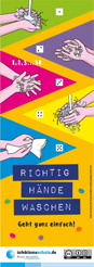 Vorschau des Aufklebers "Richtig Hände waschen" für die Kita