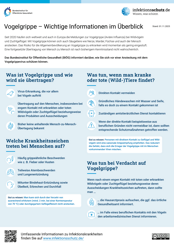 Vorschaubild Informationsblatt zur Vogelgrippe