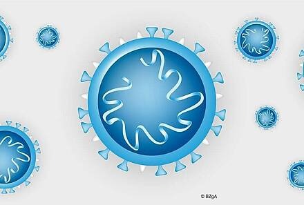Illustration, die Viren darstellt