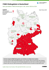 Übersichtskarte der FSME-Risikogebiete 2025