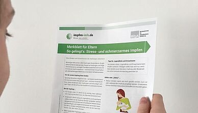 Merkblatt für Eltern stress- und schmerzarmes Impfen