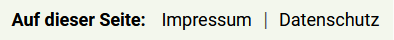 Screenshot der Bereichen Impressum und Datenschutz